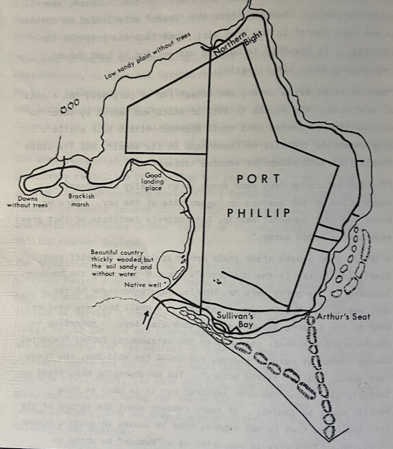 Port Phillip map based on Tuckey's survey