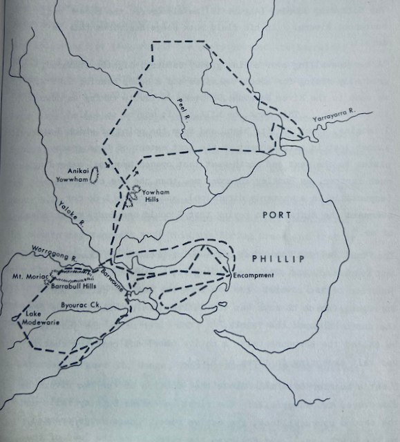 Port Phillip map showing Wedge's explorations